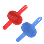 Hand - Held Non - Slip Rubber Tipped Pin Pet Bathing Brush, Red, Blue - GreenFur