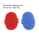 Hand - Held Non - Slip Rubber Tipped Pin Pet Bathing Brush, Red, Blue - GreenFur