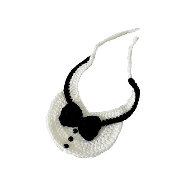 Handcrafted Crochet Pet Bib Faux Bowtie Design for Cats and Small Dogs - GreenFur