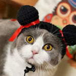 Handmade Crochet Hat Cute Animal Costume for Cats - GreenFur