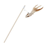 Handmade Elastic Cat Teaser Wand with Feather and Bell - GreenFur
