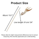 Handmade Elastic Cat Teaser Wand with Feather and Bell - GreenFur