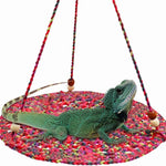Handmade Hanging Crochet Reptile Hammock for Lizards - GreenFur