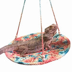 Handmade Hanging Crochet Reptile Hammock for Lizards - GreenFur