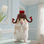 Handmade Knit Hat for Hamsters Small Animal Cute Photo Prop - GreenFur
