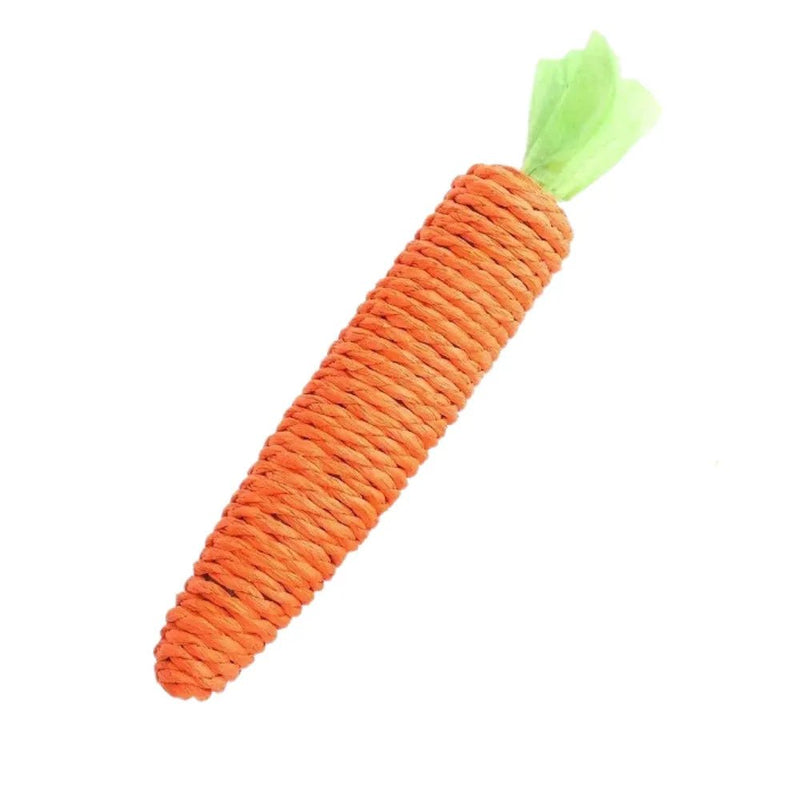 Handmade Paper Rope Carrot Shaped Chew Toy for Cat - GreenFur