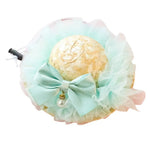 Handmade Woven Straw Hat with Lace Bow and Pearl Pendant for Cats - GreenFur