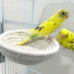 Handwoven Cotton - Linen Hanging Parrot Bed for Birds - GreenFur