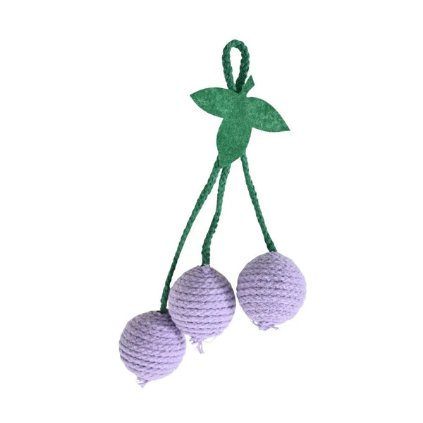 Hangable Rustling Grape Style Cotton Rope Cat Chasing Toy - GreenFur