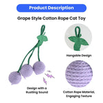 Hangable Rustling Grape Style Cotton Rope Cat Chasing Toy - GreenFur