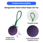 Hangable Rustling Mangosteen Style Cotton Rope Cat Chasing Toy - GreenFur