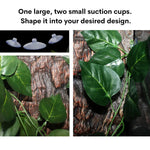 Hanging Artificial Greenery for Reptile Tank Decoration and Terrarium, Golden Vein Leaf - GreenFur
