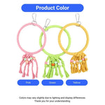 Hanging Bird Ring Perch Toy with Tassels Parrot Cotton Rope Swing - GreenFur