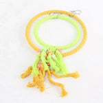 Hanging Bird Ring Perch Toy with Tassels Parrot Cotton Rope Swing - GreenFur