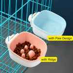 Hanging Dog Cat Water Dish Slow Feeder Pet Cage Bowls - GreenFur