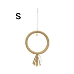 Hanging Interactive Durable Hemp Rope Bird Swing Ring Toy - GreenFur