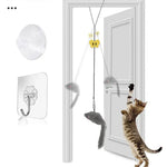 Hanging Interactive Retractable Teaser Cat Feather Toy - GreenFur