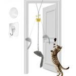Hanging Interactive Retractable Teaser Cat Feather Toy - GreenFur