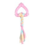 Heart Shape TPR Pet Dog Chew Toy with Braided Rope - GreenFur