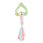 Heart Shape TPR Pet Dog Chew Toy with Braided Rope - GreenFur