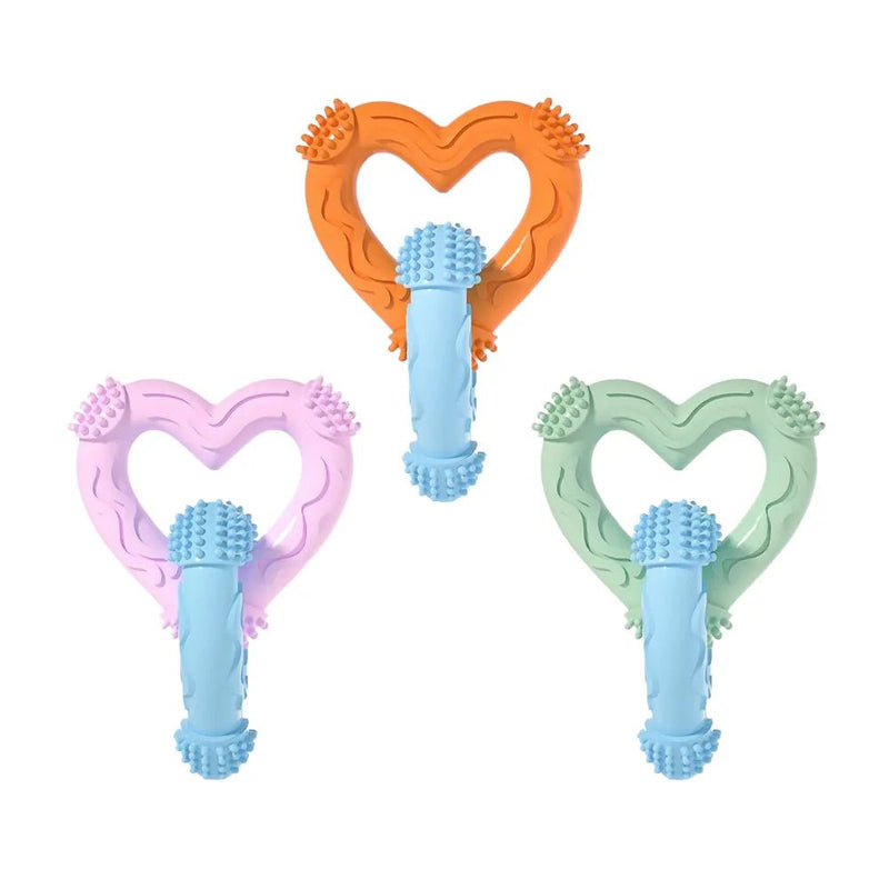 Heart - Shaped Interactive Dog Dental Cleaning Toy TPR Dog Chew Toy - GreenFur