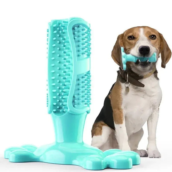High - Density Side Bumps Paw Base Dog Toothbrush Chew Toy - GreenFur
