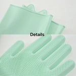High - Density Teeth Pet Grooming Gloves Silicone Dog Bath Gloves - GreenFur