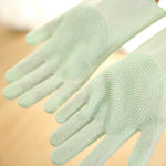 High - Density Teeth Pet Grooming Gloves Silicone Dog Bath Gloves - GreenFur