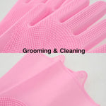 High - Density Teeth Pet Grooming Gloves Silicone Dog Bath Gloves - GreenFur