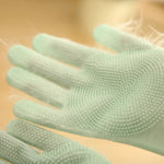 High - Density Teeth Pet Grooming Gloves Silicone Dog Bath Gloves - GreenFur