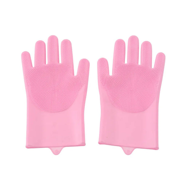 High - Density Teeth Pet Grooming Gloves Silicone Dog Bath Gloves - GreenFur