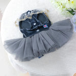 High - End Tulle Pet Dress Wedding Gown for Dogs and Cats with Leash D - Ring - GreenFur