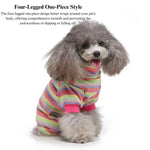 High Neck Striped Four Legged Dog Pajamas - GreenFur