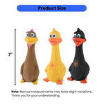 Hilarious Squeaky Pet Latex Toys Standing Chicken and Big Mouth Duck - GreenFur