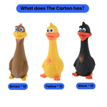 Hilarious Squeaky Pet Latex Toys Standing Chicken and Big Mouth Duck - GreenFur