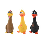 Hilarious Squeaky Pet Latex Toys Standing Chicken and Big Mouth Duck - GreenFur