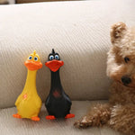 Hilarious Squeaky Pet Latex Toys Standing Chicken and Big Mouth Duck - GreenFur
