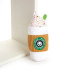 Holiday Funny Squeaky Latte Coffee Cup Dog Plush Toys - GreenFur