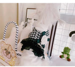 Houndstooth Pattern Dog Harness Vest with Bowknot - GreenFur