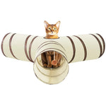 Indoor 3 Way Portable Collapsible Kitten Cat Toy Tunnel - GreenFur