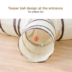 Indoor 3 Way Portable Collapsible Kitten Cat Toy Tunnel - GreenFur