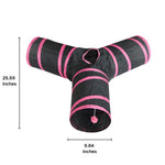 Indoor 3 Way Portable Collapsible Kitten Cat Toy Tunnel - GreenFur