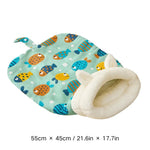 Indoor Winter Warm Soft Plush Cat Cave Bed Pet Sleeping Bag - GreenFur