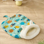 Indoor Winter Warm Soft Plush Cat Cave Bed Pet Sleeping Bag - GreenFur