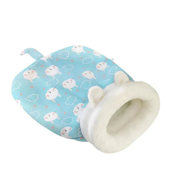 Indoor Winter Warm Soft Plush Cave Bag Cat Sleeping Bed - GreenFur