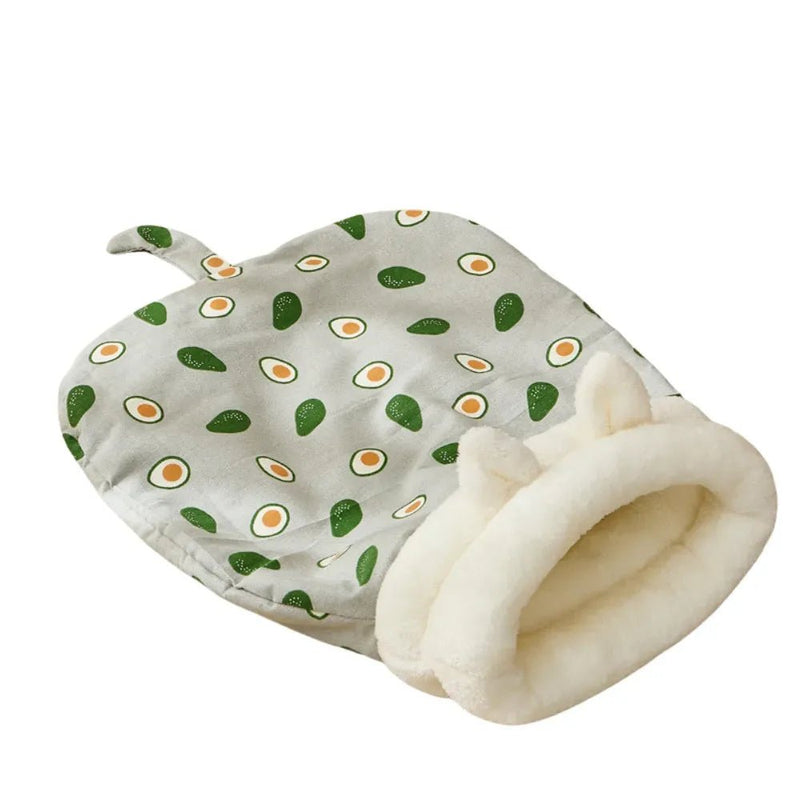 Indoor Winter Warm Soft Plush Cave Bed Cat Sleeping Bag - GreenFur