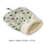 Indoor Winter Warm Soft Plush Cave Bed Cat Sleeping Bag - GreenFur