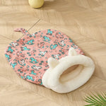 Indoor Winter Warm Soft Plush Cave Cat Sleeping Bag Bed - GreenFur
