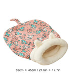 Indoor Winter Warm Soft Plush Cave Cat Sleeping Bag Bed - GreenFur