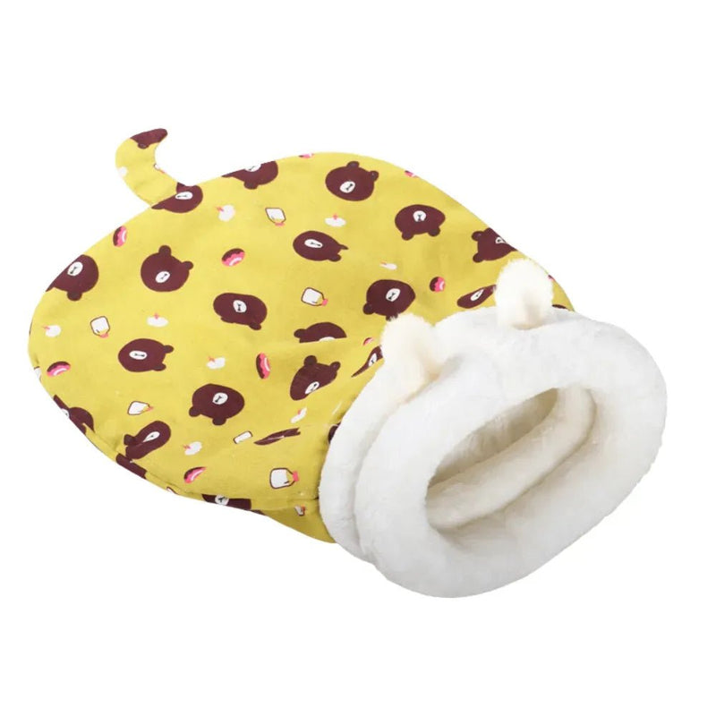 Indoor Winter Warm Soft Plush Pet Sleeping Bag Cat Cave Bed - GreenFur